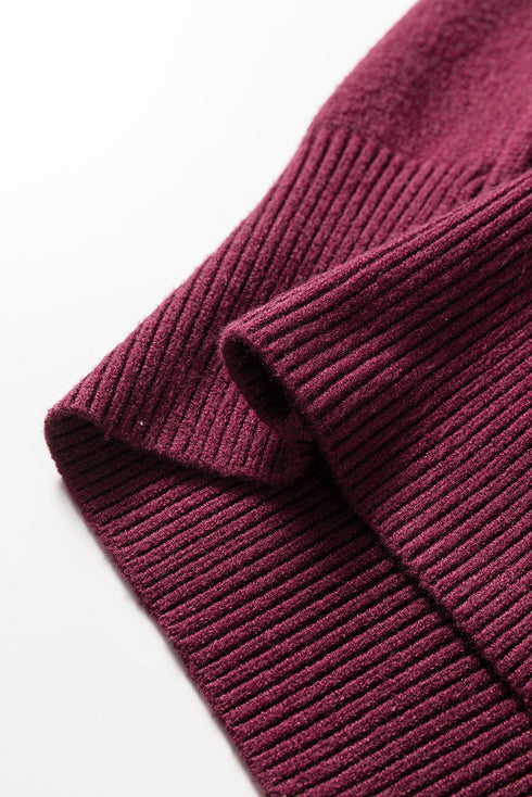 Contrast Trim V Neck Short Sleeve Knit Sweater