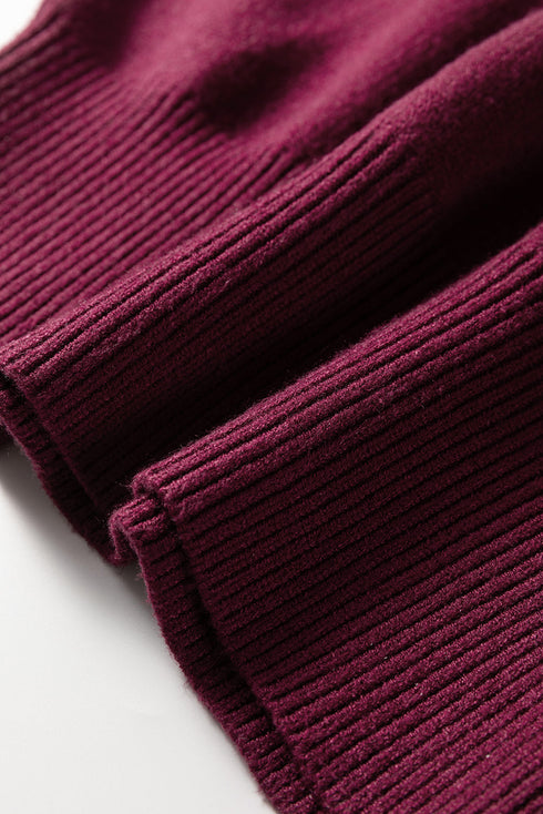 Contrast Trim V Neck Short Sleeve Knit Sweater