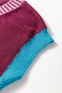 Contrast Trim V Neck Short Sleeve Knit Sweater