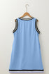 Contrast Trim V Neck Sleeveless Shift Mini Dress