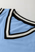 Contrast Trim V Neck Sleeveless Shift Mini Dress