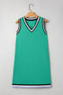 Contrast Trim V Neck Sleeveless Shift Mini Dress
