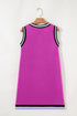 Contrast Trim V Neck Sleeveless Shift Mini Dress