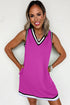 Contrast Trim V Neck Sleeveless Shift Mini Dress