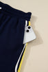 Contrast Trim Varsity Striped Long Sleeve Short Set