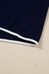 Contrast Trim Varsity Striped Long Sleeve Short Set