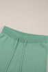 Contrast Trim Waffle Knit Wide Leg Two Piece Set