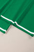 Contrast Trim Waffle Knit Wide Leg Two Piece Set