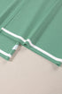 Contrast Trim Waffle Knit Wide Leg Two Piece Set