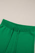 Contrast Trim Waffle Knit Wide Leg Two Piece Set