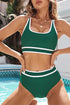 Contrast Trimmed U Neck High Waist Bikini