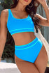 Contrast Trimmed U Neck High Waist Bikini