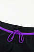 Contrast Waistband Tie Front Swim Shorts
