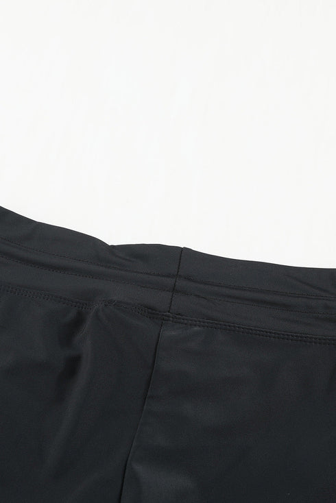 Contrast Waistband Tie Front Swim Shorts