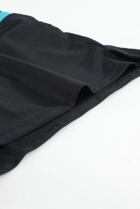 Contrast Waistband Tie Front Swim Shorts