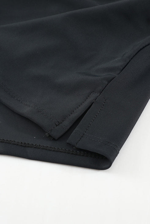 Contrast Waistband Tie Front Swim Shorts