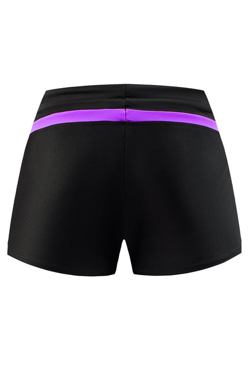 Contrast Waistband Tie Front Swim Shorts