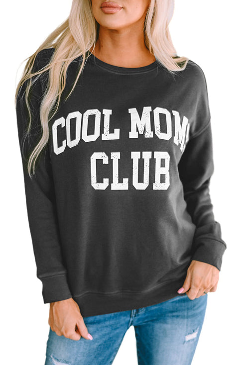 Cool Moms Club Graphic Drop Shoulder Crew Neck Sweatshirt