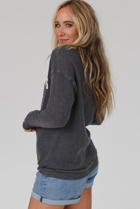 Cool Moms Club Graphic Drop Shoulder Crew Neck Sweatshirt