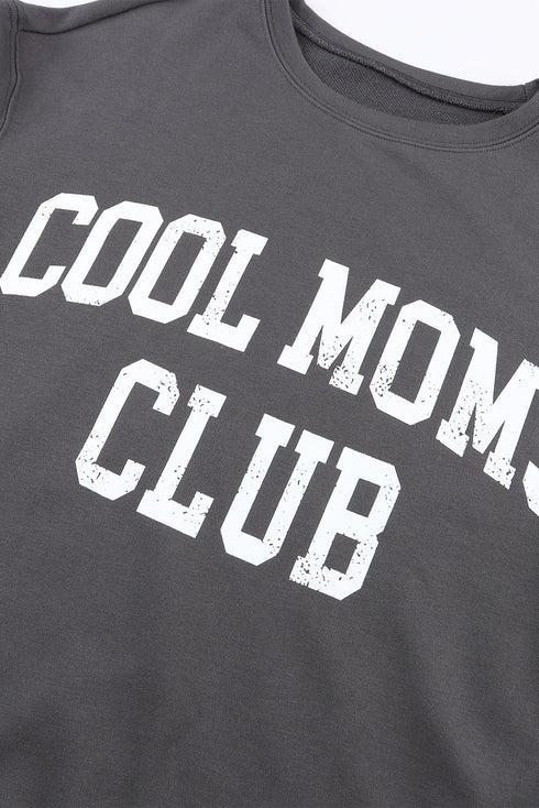 Cool Moms Club Graphic Drop Shoulder Crew Neck Sweatshirt