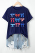 Coquette Bow And Star Pattern Stretch Jersey Graphic Tee