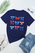 Coquette Bow And Star Pattern Stretch Jersey Graphic Tee