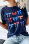 Coquette Bow And Star Pattern Stretch Jersey Graphic Tee