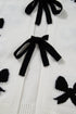 Coquette Bow Pattern Tie Front Knit Cardigan