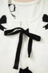 Coquette Bow Pattern Tie Front Knit Cardigan