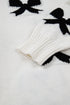 Coquette Bow Pattern Tie Front Knit Cardigan