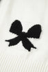 Coquette Bow Pattern Tie Front Knit Cardigan