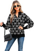 Coquette Bow Print Quarter Zip Knit Sweater