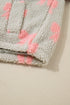 Coquette Bow Print Sherpa Fleece Quarter Zip Pullover