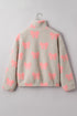 Coquette Bow Print Sherpa Fleece Quarter Zip Pullover