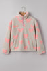 Coquette Bow Print Sherpa Fleece Quarter Zip Pullover
