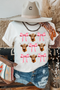 Coquette Highland Cow Graphic Print Short Sleeve Tee