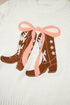 Coquette Western Boot Bow Graphic Crewneck Sweater