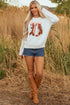 Coquette Western Boot Bow Graphic Crewneck Sweater