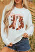 Coquette Western Boot Bow Graphic Crewneck Sweater
