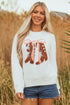 Coquette Western Boot Bow Graphic Crewneck Sweater