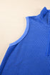 Corded Collared Half Zip Tank Two Piece Short Set