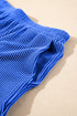 Corded Collared Half Zip Tank Two Piece Short Set