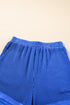Corded Collared Half Zip Tank Two Piece Short Set