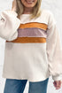 Corded Exposed Seam Textured Knit Patchwork Top