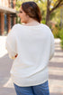 Corded Exposed Seam Textured Knit Patchwork Top