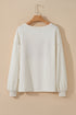 Corded Exposed Seam Textured Knit Patchwork Top