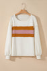 Corded Exposed Seam Textured Knit Patchwork Top