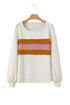 Corded Exposed Seam Textured Knit Patchwork Top