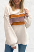 Corded Exposed Seam Textured Knit Patchwork Top