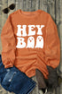 Corded Ghost Graphic Long Sleeve Pullover Sweatshirt